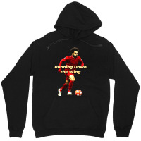 Mo Salah Running Down The Wing Classic Unisex Hoodie | Artistshot