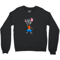 Cute Anthropomorphic Human-like Cartoon Character Mouse In Clothes Crewneck Sweatshirt | Artistshot