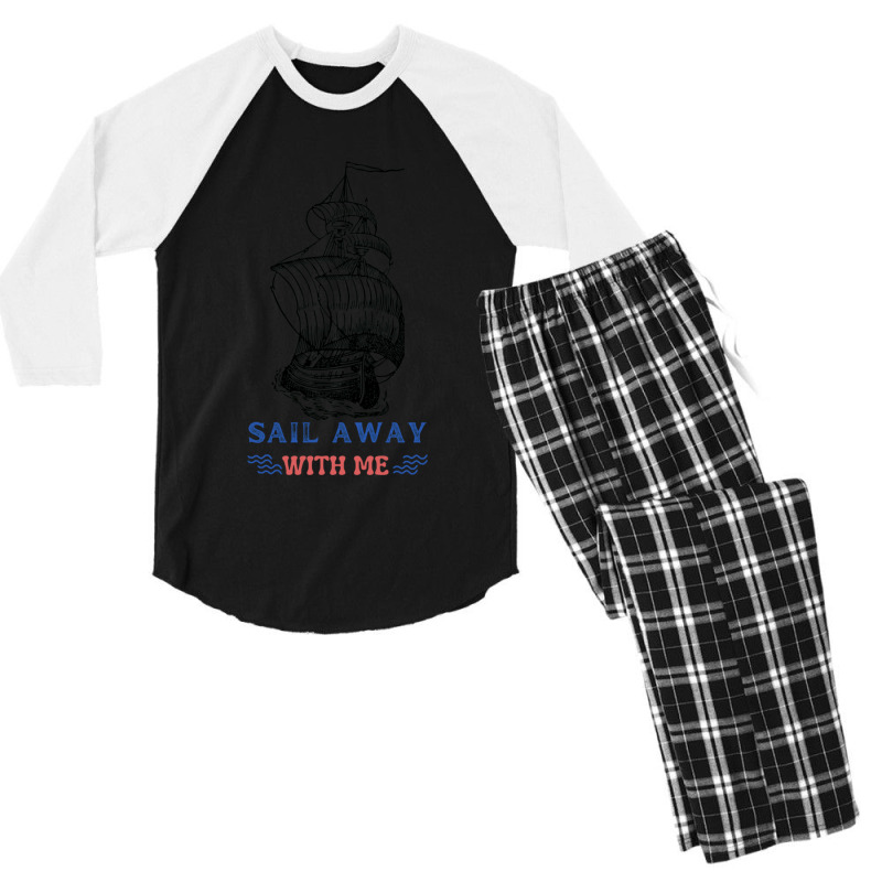 Sail Away With Me,cool Sea Men's 3/4 Sleeve Pajama Set | Artistshot