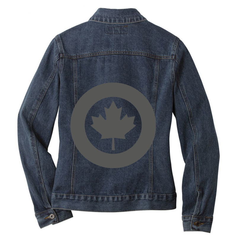 Low Visibility Roundel Of The Royal Canadian Air Force Ladies Denim Jacket by cm-arts | Artistshot