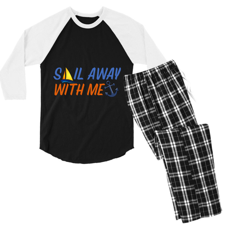 Sail Away With Me,cool Sea Men's 3/4 Sleeve Pajama Set | Artistshot