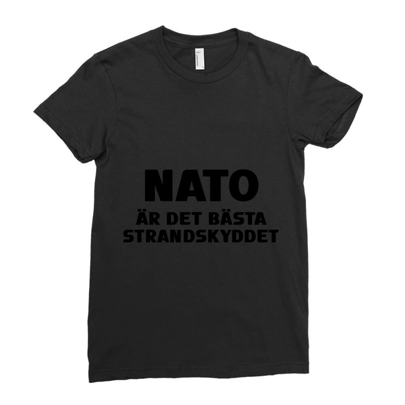 Nato är Det Bästa Strandskyddet  Sverige In I Nato! Ladies Fitted T-Shirt by cm-arts | Artistshot