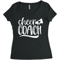 Womens Cheer Coach Shirt, Megaphone Distressed Design Women's Triblend Scoop T-shirt | Artistshot