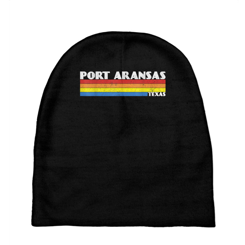 Retro 80s Texas Tx Souvenir Port Aransas T Shirt Baby Beanies | Artistshot