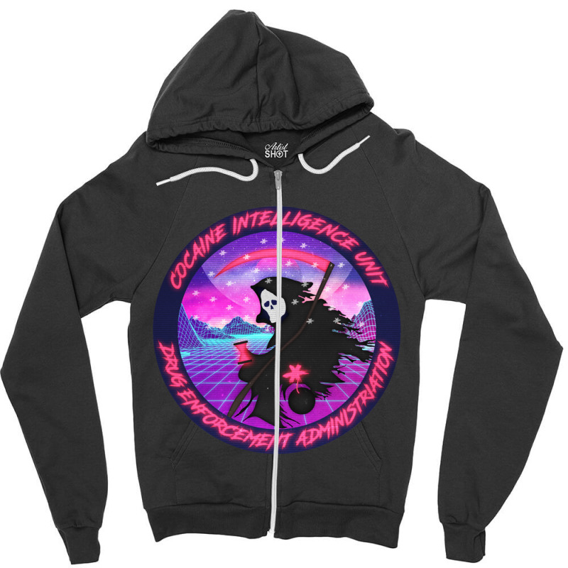 Vaporwave Chapo Trap House Cocaine Intelligence Unit Zipper Hoodie | Artistshot