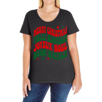 Merry Christmas, Feliz Navidad, Joyeux Noel, Buon Natale Pullover Hood Ladies Curvy T-shirt | Artistshot