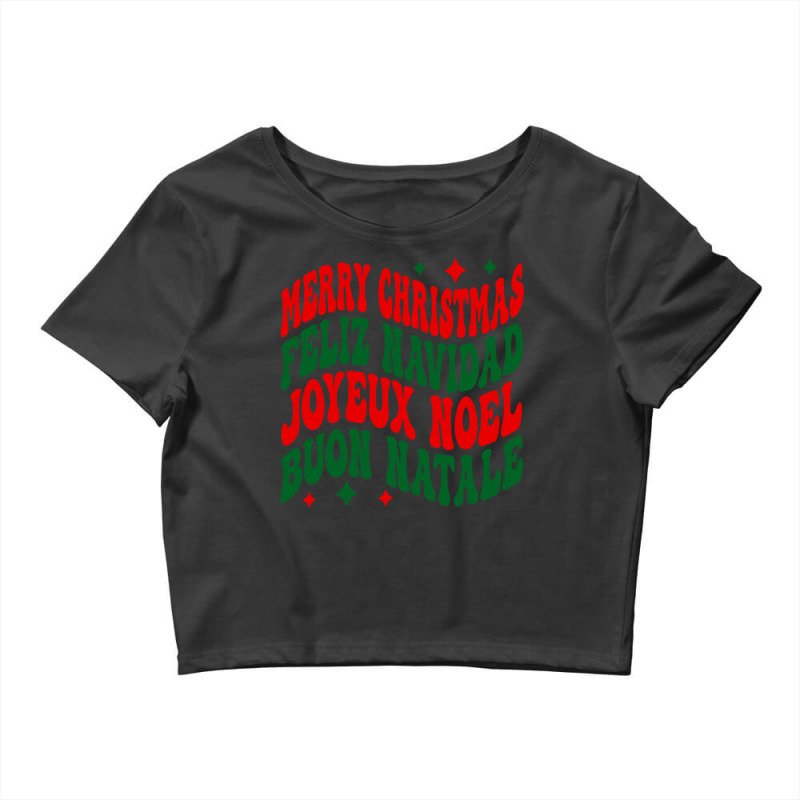 Merry Christmas, Feliz Navidad, Joyeux Noel, Buon Natale Pullover Hood Crop Top by ayedencoplon | Artistshot