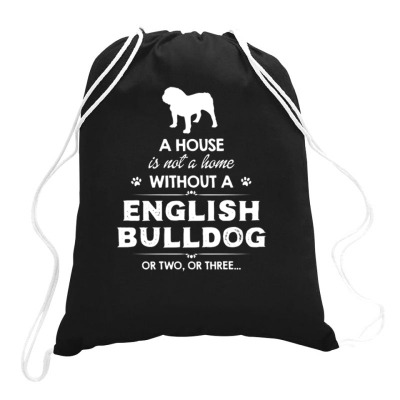 English Bulldog Home Drawstring Bags Designed By Daraart