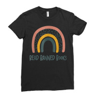 Read Banned Books Book Lover Funny Librarian Rainbow T Shirt Ladies Fitted T-shirt | Artistshot