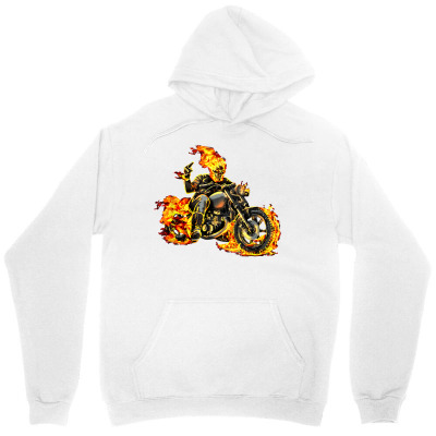 Bikers in flames; Unisex sale hoodie, fully printed, with your profile picture