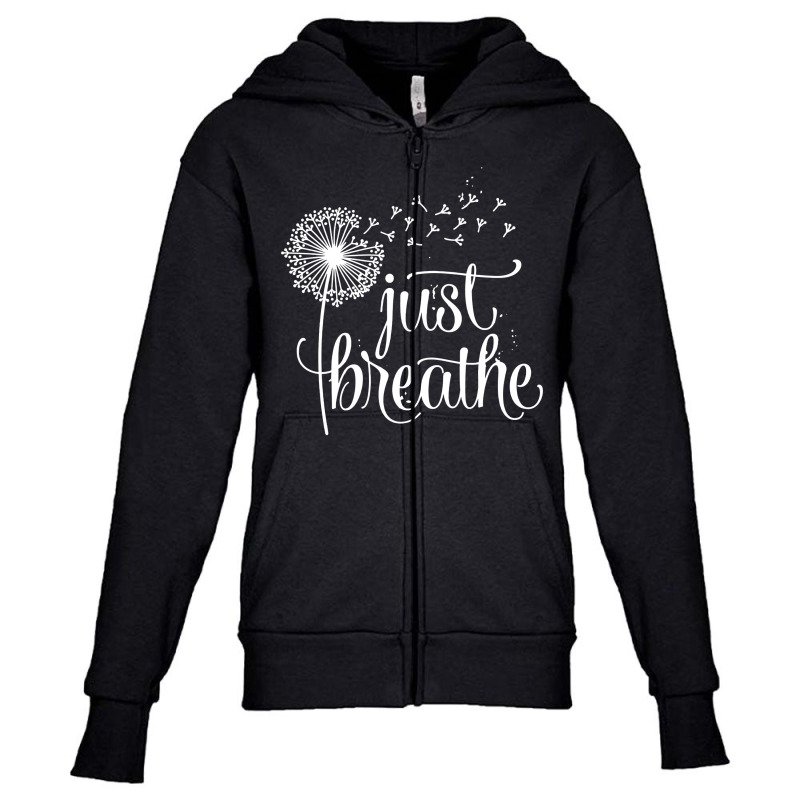 Just Breathe Youth Zipper Hoodie by Bull Tees | Artistshot