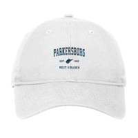 Parkersburg West Virginia Wv Vintage Sports Navy Print Sweatshirt Adjustable Cap | Artistshot