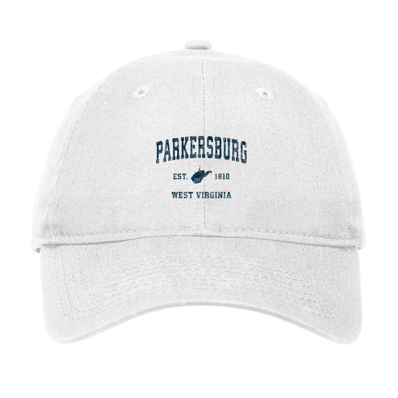 Parkersburg West Virginia Wv Vintage Sports Navy Print Sweatshirt Adjustable Cap by cm-arts | Artistshot