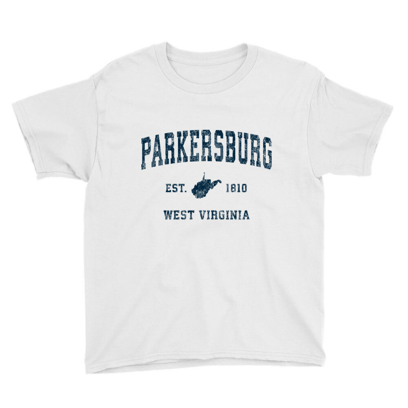 Parkersburg West Virginia Wv Vintage Sports Navy Print Sweatshirt Youth Tee by cm-arts | Artistshot