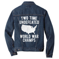 Two Time Ww1 Ww2 American Flag Champions T Shirt Men Denim Jacket | Artistshot