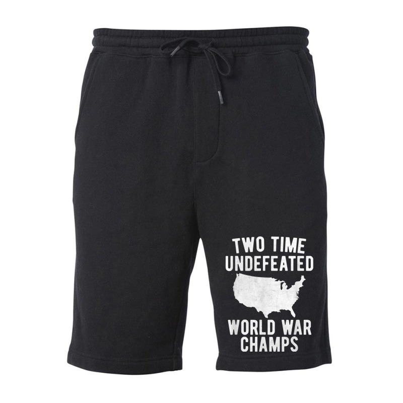 Two Time Ww1 Ww2 American Flag Champions T Shirt Fleece Short by cm-arts | Artistshot