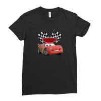 Flag Car Red Ladies Fitted T-shirt | Artistshot