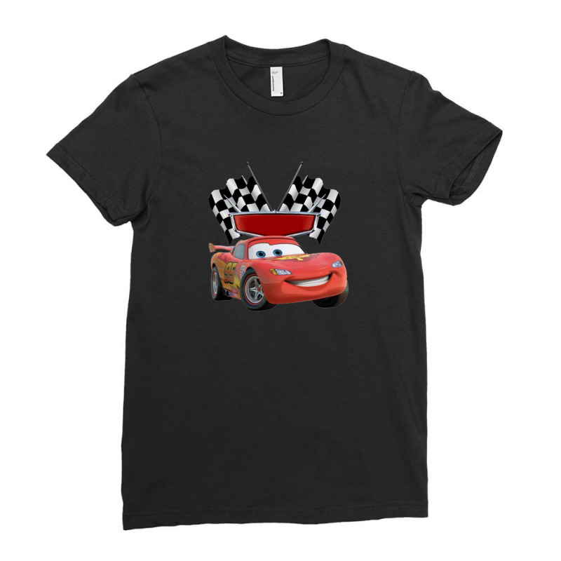 Flag Car Red Ladies Fitted T-Shirt by cm-arts | Artistshot