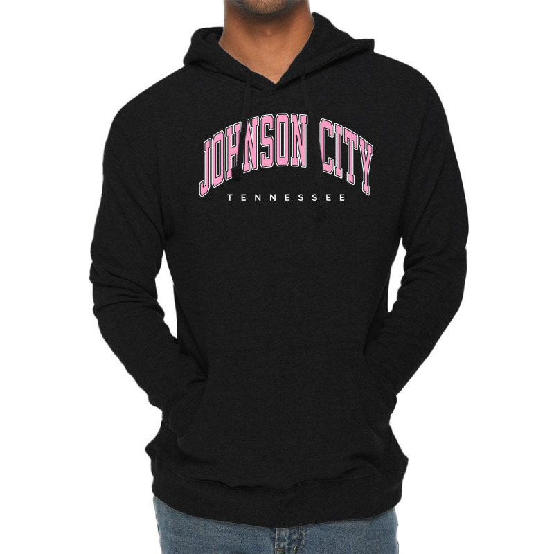 Johnson City Tennessee Tn Varsity Style Pink Text Premium T Shirt Lightweight Hoodie by cm-arts | Artistshot