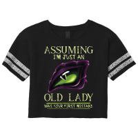 Assuming I'm Just An Old Lady Was Your First Mistake Dragon Scorecard Crop Tee | Artistshot