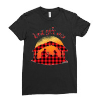 Jesus Christ Christian Buffalo Plaid True Story Of Jesus Birth Nativit Ladies Fitted T-shirt | Artistshot