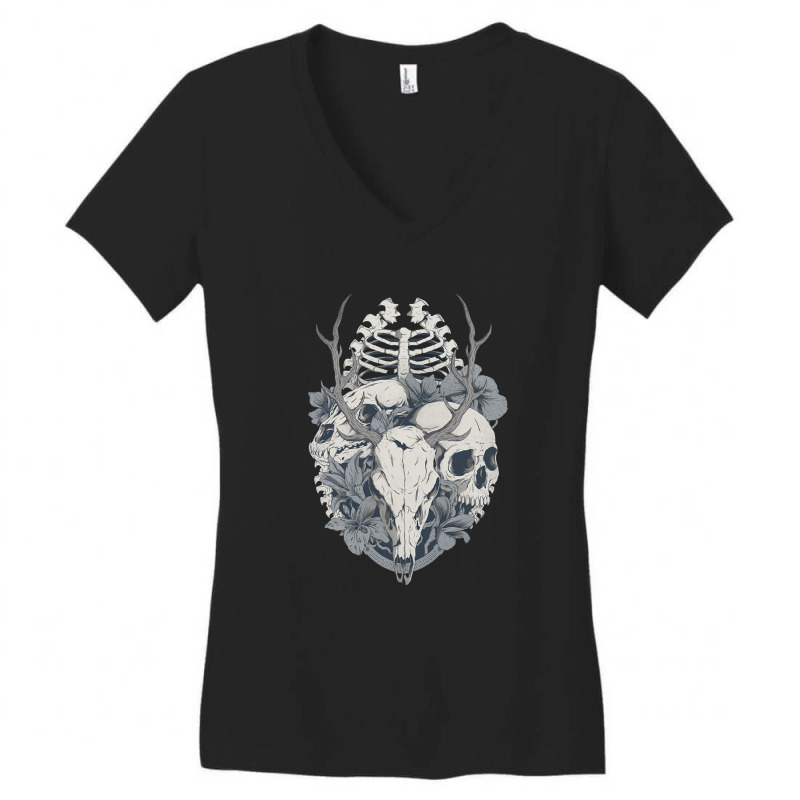 Pagan Skulls Women's V-Neck T-Shirt by fawazelmira | Artistshot