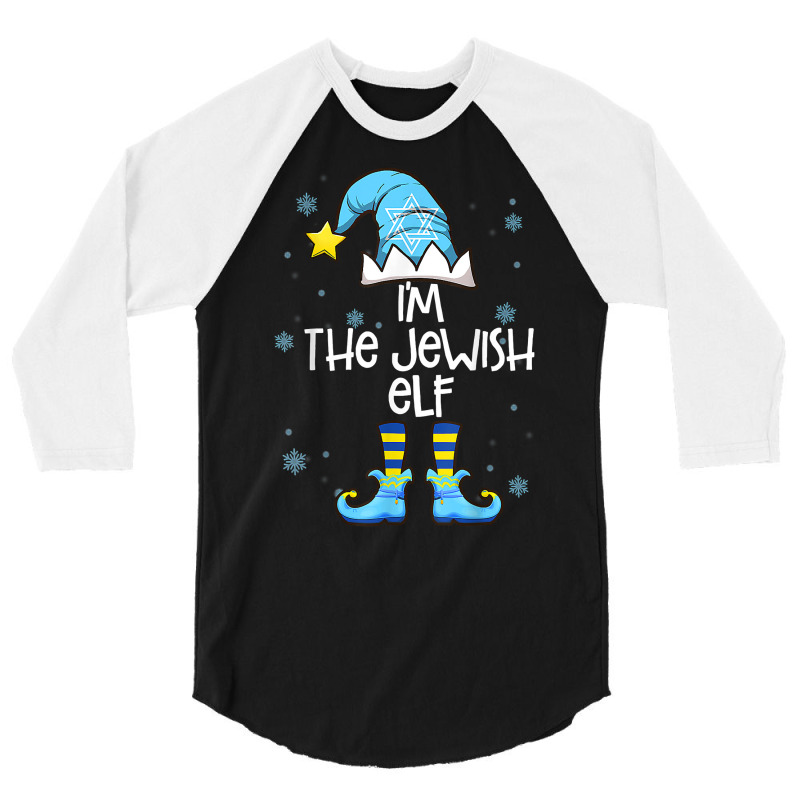 Happy Christmukkah Jewish I'm The Jewish Elf Christmas Xmas T Shirt 3/4 Sleeve Shirt | Artistshot