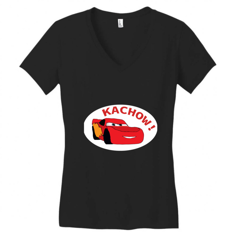 Kachow!  Lightning Mcqueen Meme Design Women's V-Neck T-Shirt by cm-arts | Artistshot