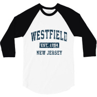 Westfield New Jersey Nj Vintage Sports Design Navy Print Pullover Hood 3/4 Sleeve Shirt | Artistshot