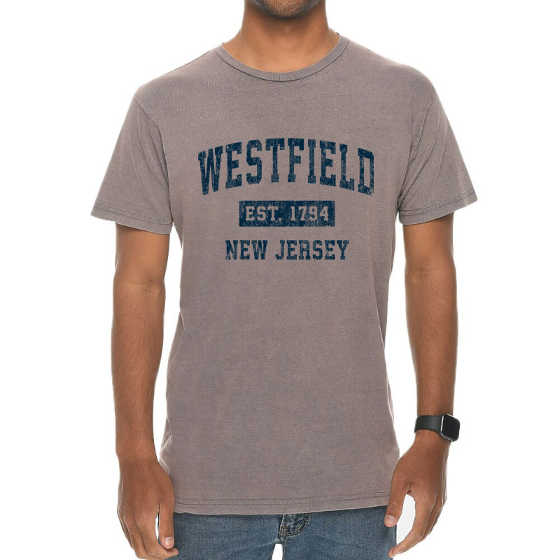 Westfield New Jersey Nj Vintage Sports Design Navy Print Pullover Hood Vintage T-shirt | Artistshot