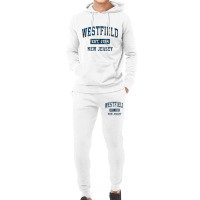 Westfield New Jersey Nj Vintage Sports Design Navy Print Pullover Hood Hoodie & Jogger Set | Artistshot