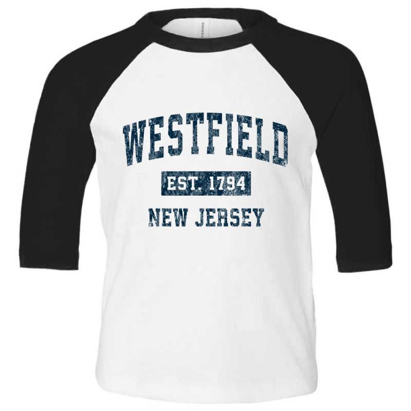 Westfield New Jersey Nj Vintage Sports Design Navy Print Pullover Hood Toddler 3/4 Sleeve Tee | Artistshot