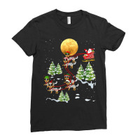 Australian Cattle Dog Reindeer Christmas Riding Santa Ladies Fitted T-shirt | Artistshot