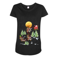 Australian Cattle Dog Reindeer Christmas Riding Santa Maternity Scoop Neck T-shirt | Artistshot