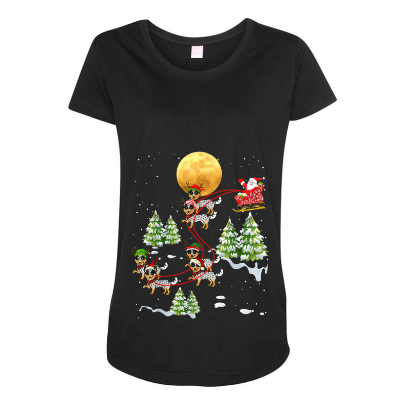 Australian Cattle Dog Reindeer Christmas Riding Santa Maternity Scoop Neck T-shirt by JusticePeck | Artistshot