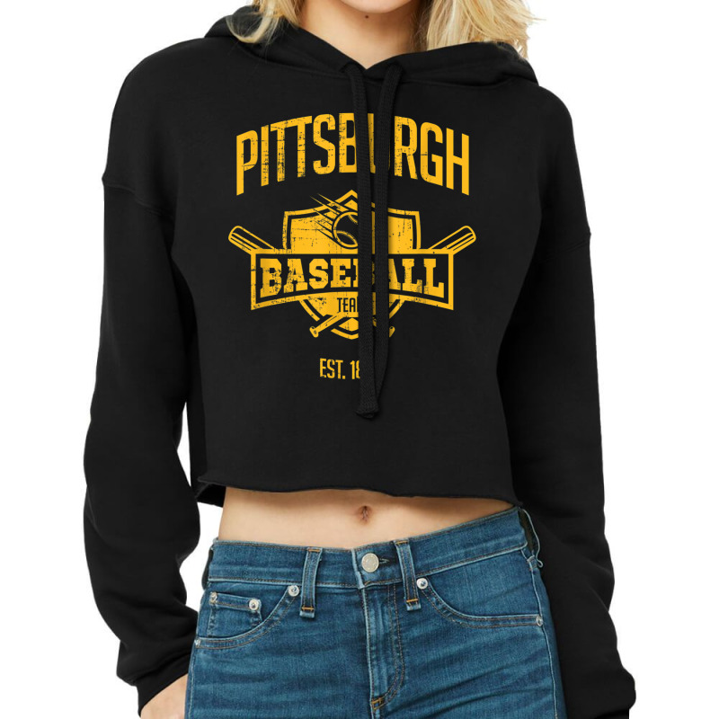 Distressed Retro Pirate Look Party Tailgate Gameday Fan Gift Cropped Hoodie by MechelleMilliken | Artistshot