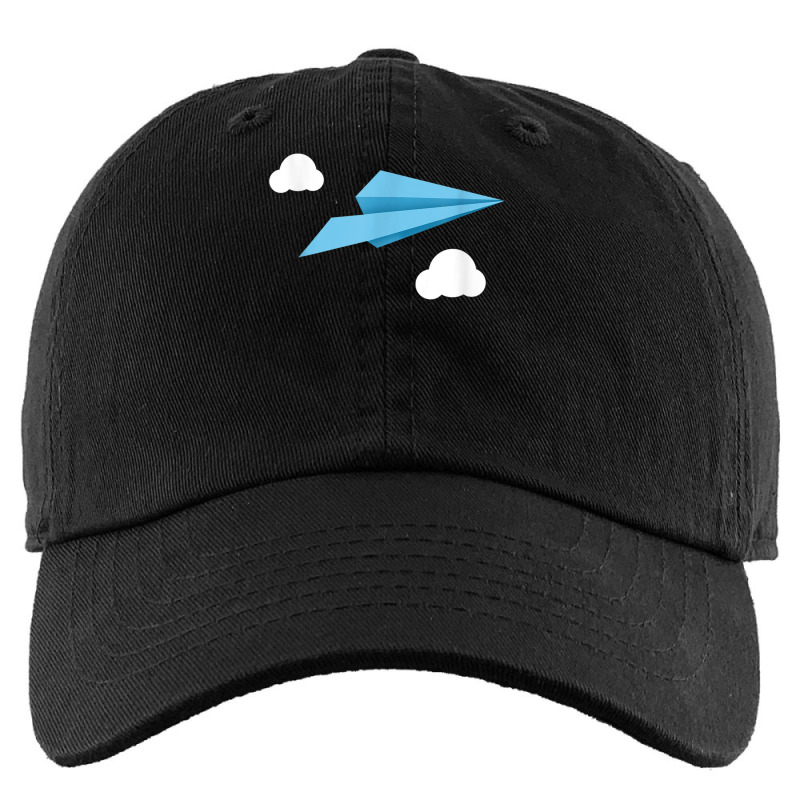 Blue Paper Airplane Paper Plane With White Clouds Kids Cap | Artistshot