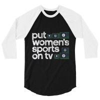 Put Womens Sports On Tv 3/4 Sleeve Shirt | Artistshot