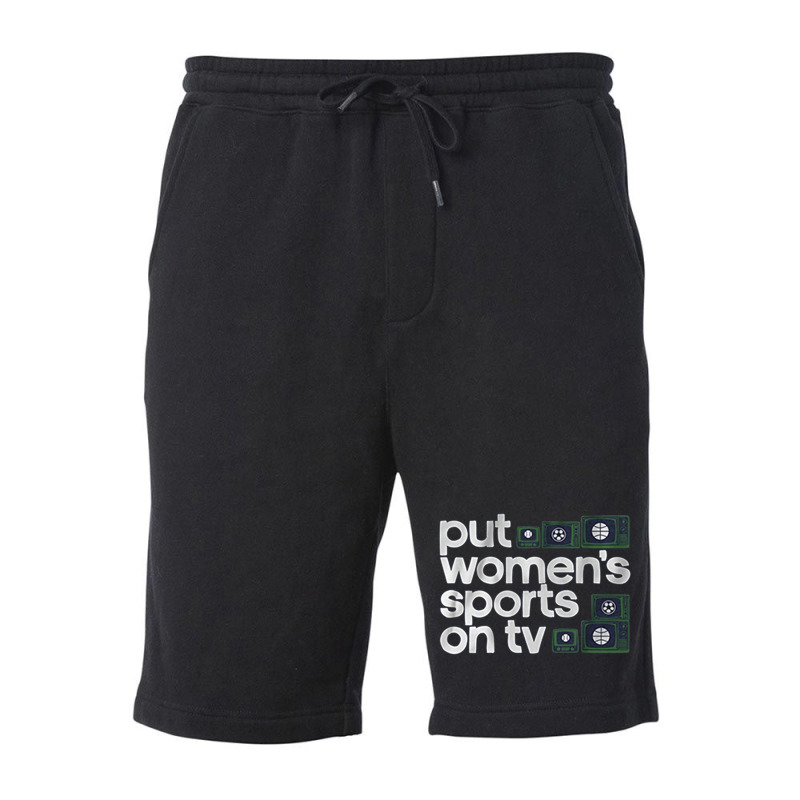 Put Womens Sports On Tv Fleece Short | Artistshot