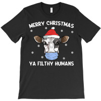 Merry Christmas Milk Cow Face Mask  Dairy Cow Santa T Shirt T-shirt | Artistshot