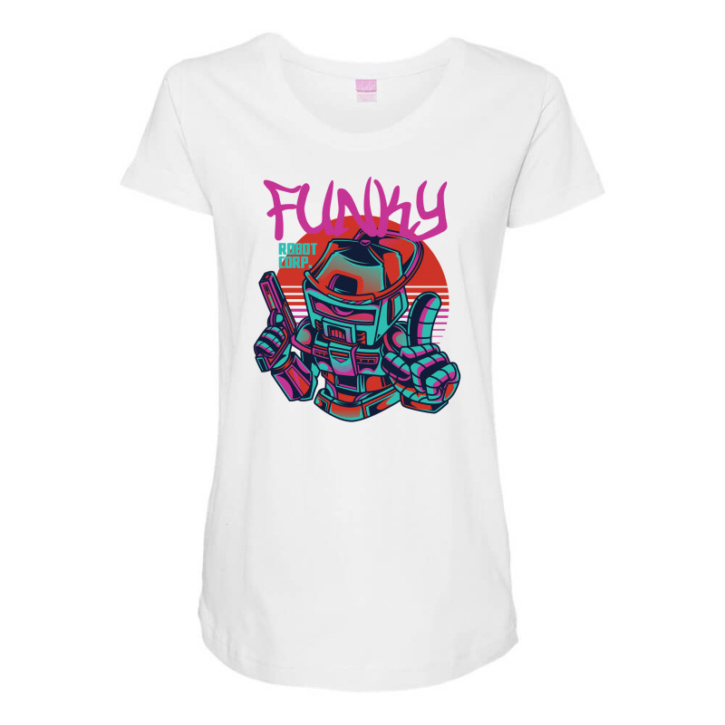 Funky Robot Maternity Scoop Neck T-shirt | Artistshot