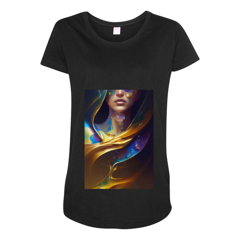 Woman Portrait Maternity Scoop Neck T-shirt by RommelRRaj | Artistshot