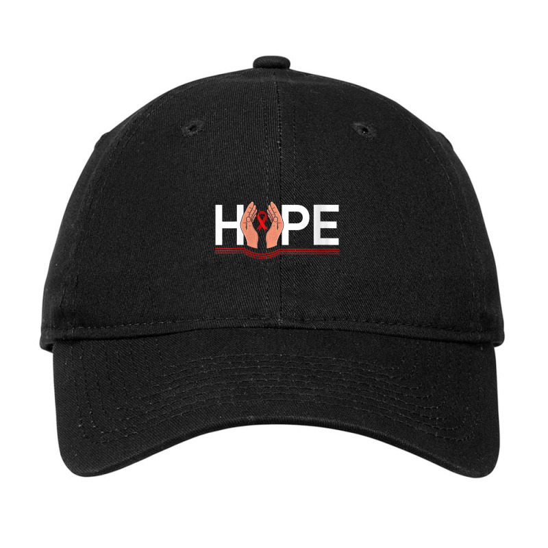 Womens World Aids Day Red Ribbon Hope Aids Hiv Awareness Support V Nec Adjustable Cap by cm-arts | Artistshot