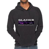 Glacier National Park Night Sky With Gps Location Design Vintage Hoodie | Artistshot