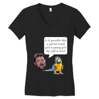 Jonathan Frakes Interrogates You A Parrot Women's V-neck T-shirt | Artistshot