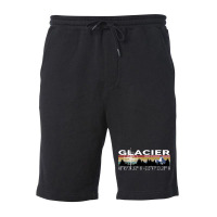 Glacier National Park With Gps Location Design Fleece Short | Artistshot