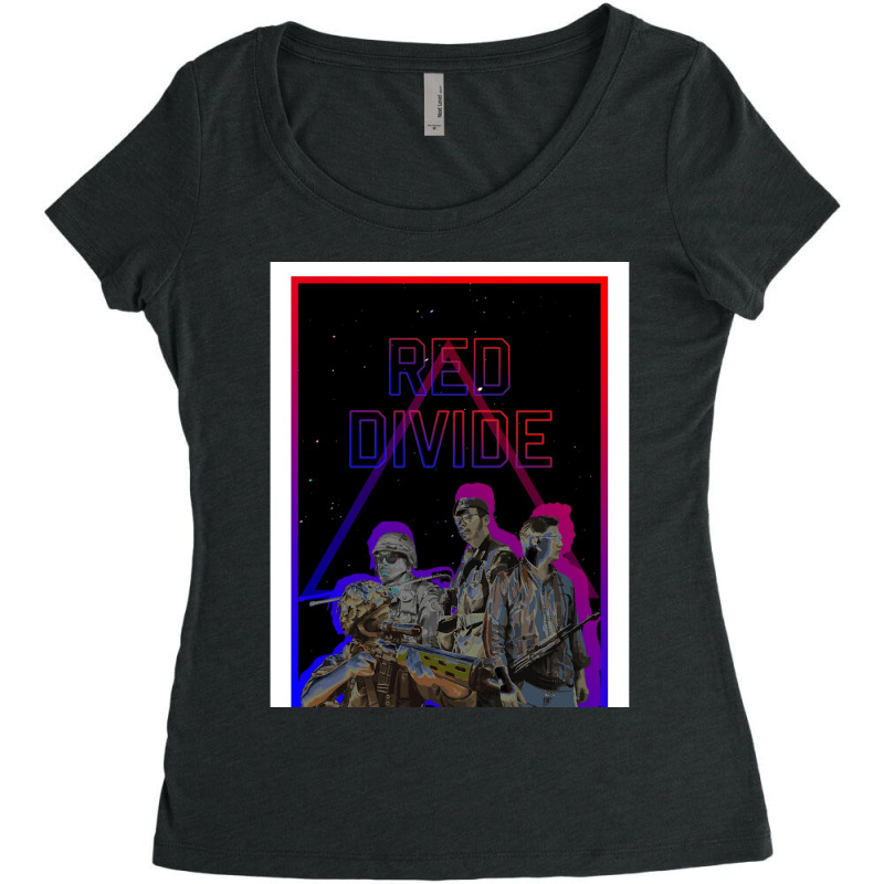 Red Divide  Retrowave Graphic Women's Triblend Scoop T-shirt by cm-arts | Artistshot