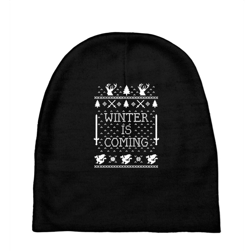 Winter Is Coming Ugly Christmas Baby Beanies | Artistshot