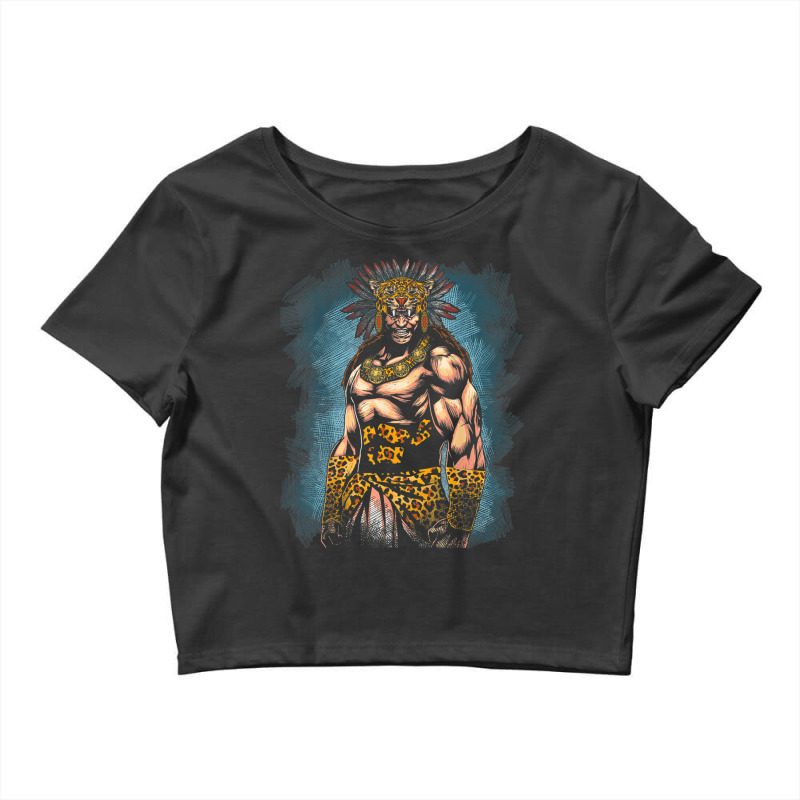 Aztec Jaguar Ancient Warrior Native Mexican Mythology Crop Top by JusticePeck | Artistshot