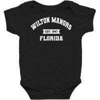 Wilton Manors Florida Fl Vintage Athletic Sports Established T Shirt Baby Bodysuit | Artistshot